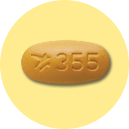 Myrbetriq pill with “355” label